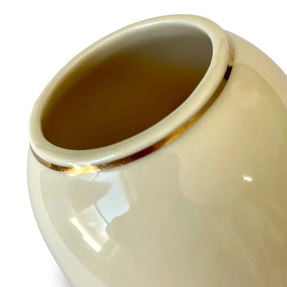 80’s Lenox Rose Blossom Cream Porcelain Bud Vase 24K Gold Trim